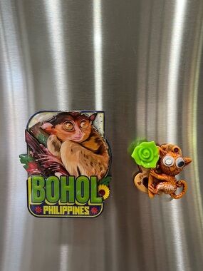 Bohol Tarsier Decorative Magnet with Bright Green Accent